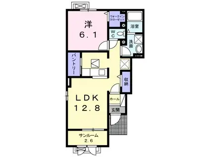 メゾンド トパーズ(1LDK/1階)の間取り写真