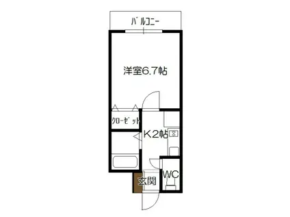 アクシス翠町(1K/4階)の間取り写真
