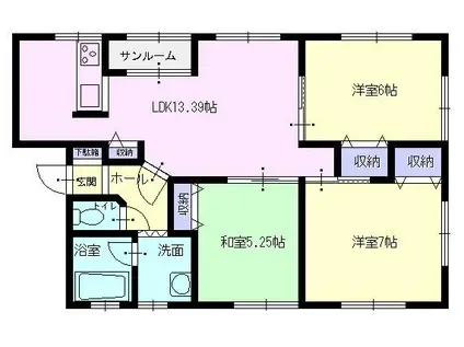 モダンライフII(3LDK/2階)の間取り写真