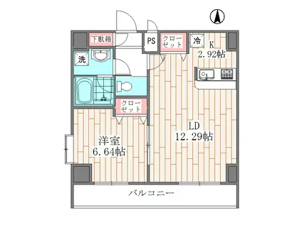 フェリーチェ2939(1LDK/6階)の間取り写真