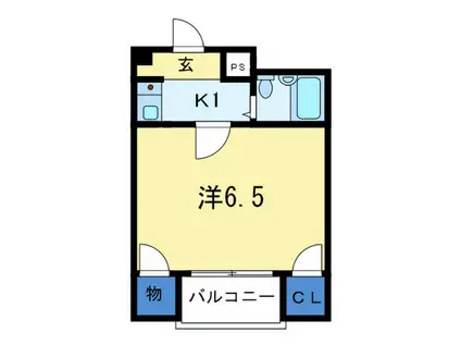 ラヴューレ古湊(1K/4階)の間取り写真