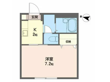 ルネセフィラ(1K/1階)の間取り写真