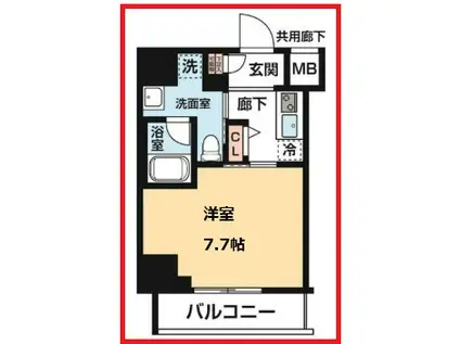 アルコバレーノ堀切菖蒲園(1K/8階)の間取り写真