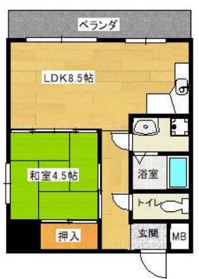 クロワールレジデンス新今里公園(1LDK/7階)の間取り写真