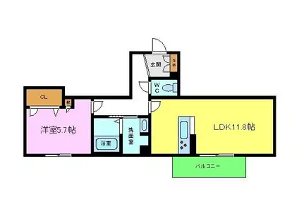 ソラーナ堺市駅(1LDK/3階)の間取り写真