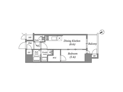 エステムコート名古屋新栄IVネスト(1DK/10階)の間取り写真