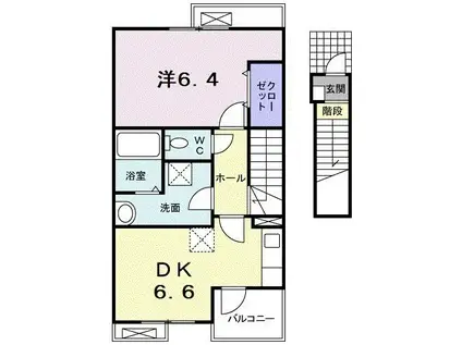 デフィ魚崎(1DK/2階)の間取り写真