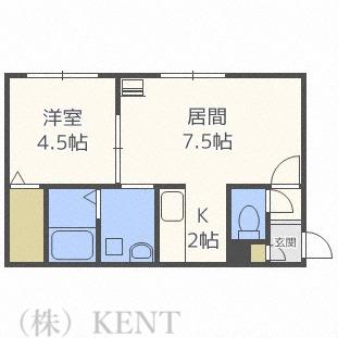 コーポ樹(1LDK/2階)の間取り写真