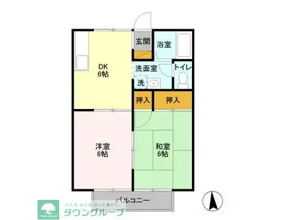 ニューエクセルハイム(2DK/2階)の間取り写真