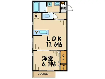 アネックス共和(1LDK/1階)の間取り写真