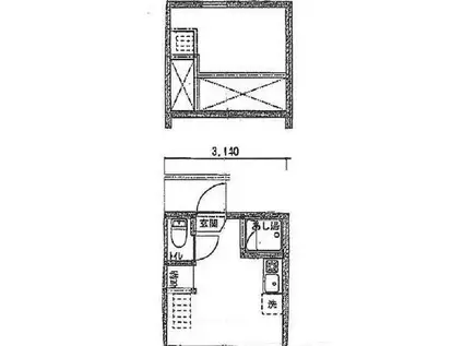アーバンプレイス高田馬場XI-B(ワンルーム/2階)の間取り写真