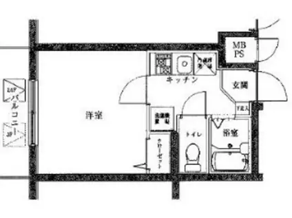 ヴィータローザ江古田(1K/4階)の間取り写真