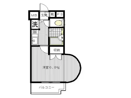 サンハイム高井戸II(1K/2階)の間取り写真