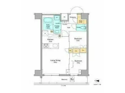 プラウドフラット本所吾妻橋(2LDK/9階)の間取り写真