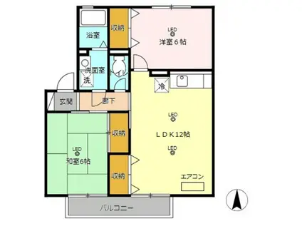 セントポーリア(2LDK/2階)の間取り写真