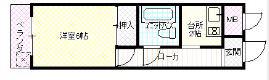 第二広秀ハイツ(1K/3階)の間取り写真