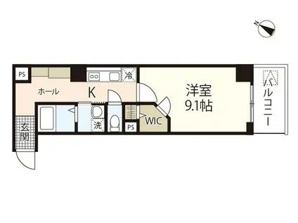 TRINITY.S(1K/2階)の間取り写真