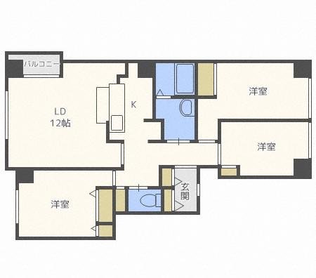 PLUM COURT(3LDK/3階)の間取り写真