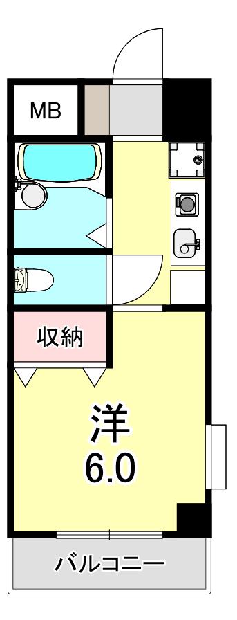 GRANDLIFE須磨(1K/3階)の間取り写真