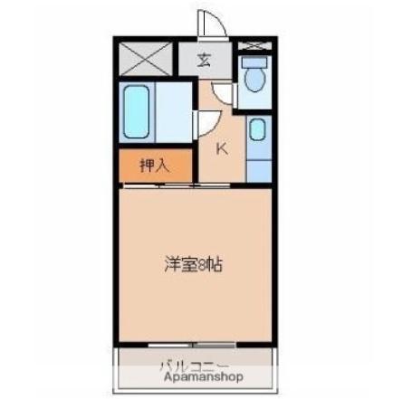 オグラヒルズⅢ(ワンルーム/8階)の間取り写真