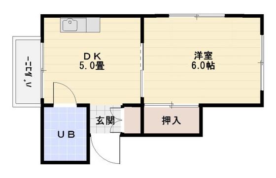 シャトー西白島(1DK/3階)の間取り写真