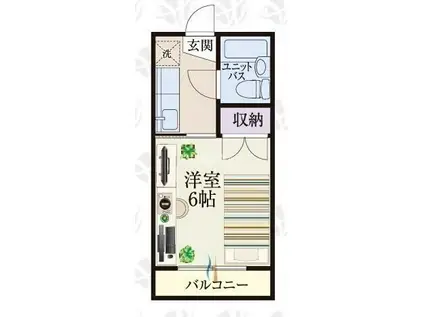 BCASA深谷IIIRE-BORN(1K/3階)の間取り写真