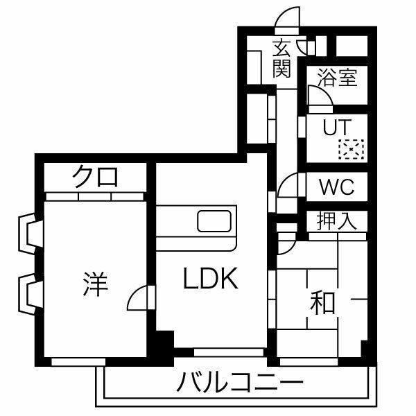 クリオコート(2LDK/3階)の間取り写真