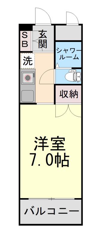 ERライフ王子公園(ワンルーム/2階)の間取り写真