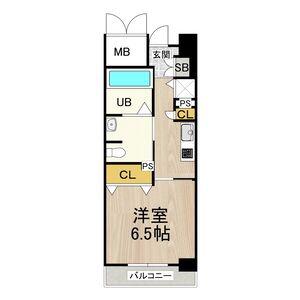 CITYSPIRE靭公園(1K/7階)の間取り写真