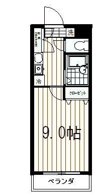 ルピナス7(1K/3階)の間取り写真