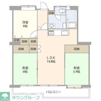 昭島つつじが丘ハイツ3号棟(3LDK/10階)の間取り写真