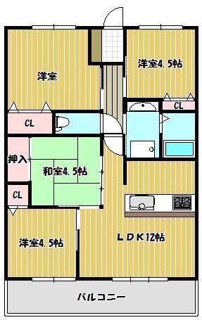 アルファライフ宇多津駅前(4LDK/5階)の間取り写真