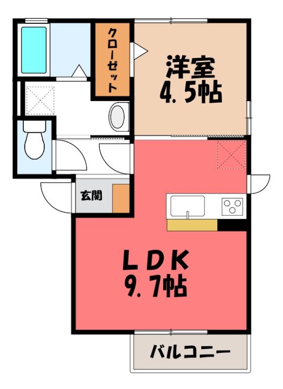 コーポ光新宿(1LDK/2階)の間取り写真