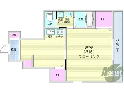 シンフォニー大場(1K/1階)の間取り写真