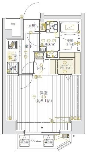  ヴァレッシア森下シティ(1K/3階)の間取り写真