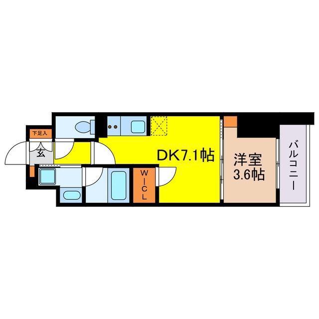 アーバネックス天満橋FRONT(1DK/3階)の間取り写真