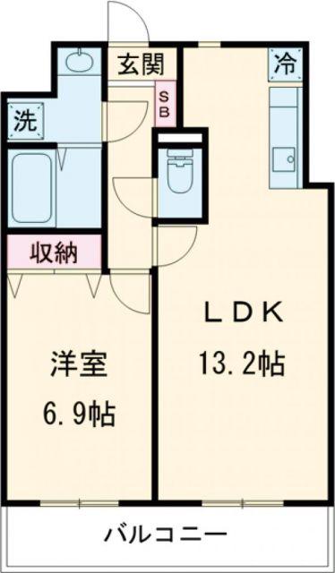 リバーサイド天神(1LDK/4階)の間取り写真