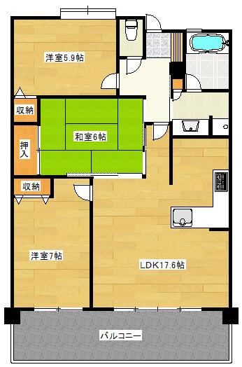 ロフティ筑紫野(3LDK/6階)の間取り写真