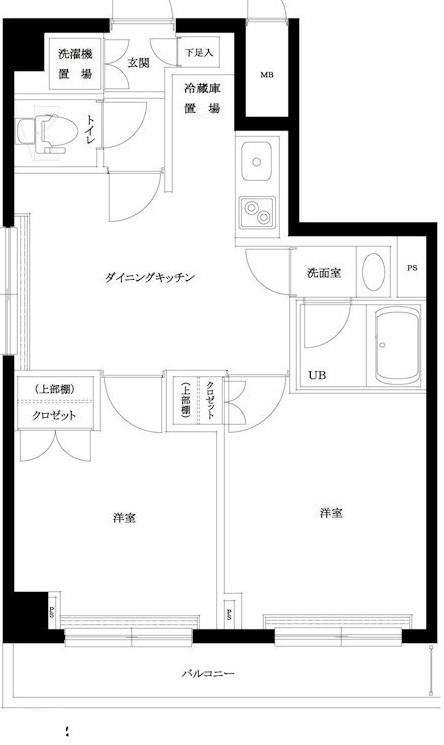 ルーブル野方伍番館(2DK/6階)の間取り写真