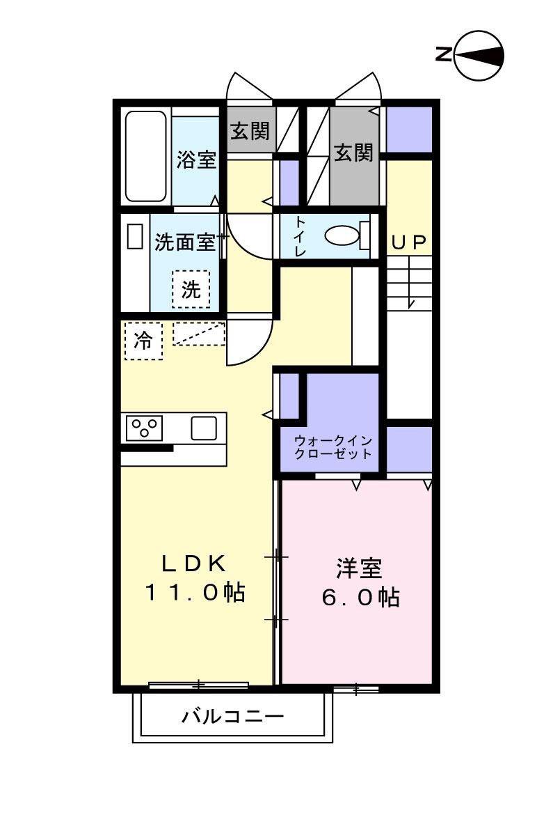 PLEIADES(1LDK/1階)の間取り写真