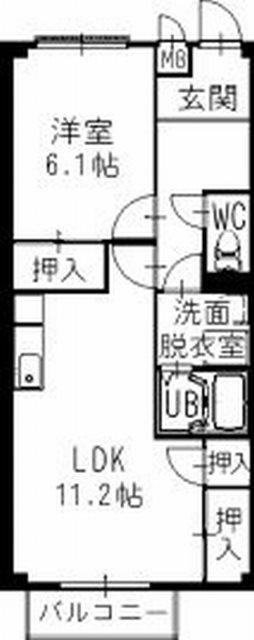 GRANDPURE(1LDK/2階)の間取り写真