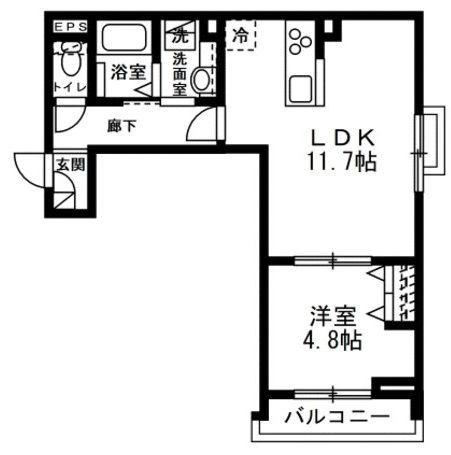 STU千葉中央(1LDK/1階)の間取り写真