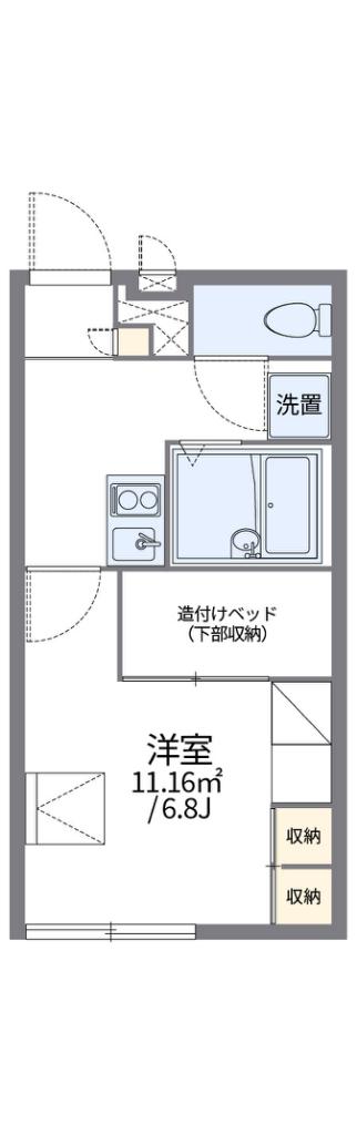 レオパレスフォレストコート大井(1K/1階)の間取り写真