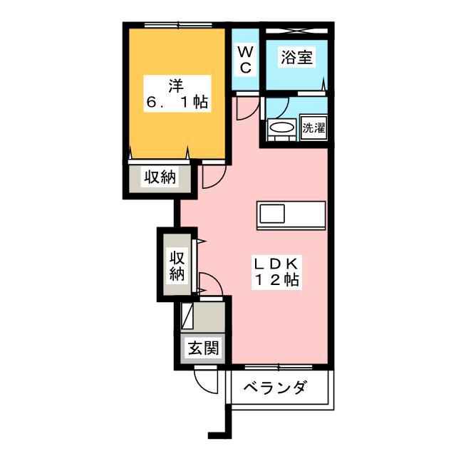 エターナルライフ(1LDK/1階)の間取り写真