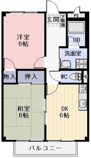 サープラス芝間(2DK/1階)の間取り写真