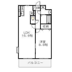 壱番館元今泉(1LDK/6階)の間取り写真