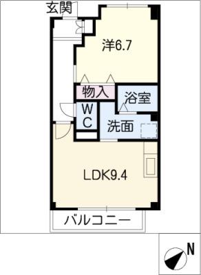 ハニーガーデン(1LDK/1階)の間取り写真