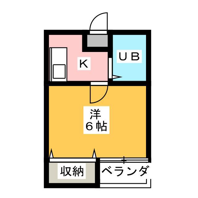タイディーハウス(1K/2階)の間取り写真