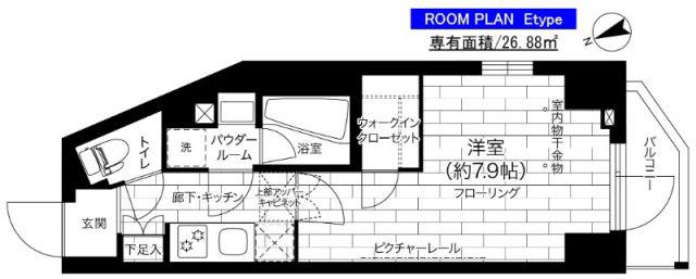 ステージグランデ亀有アジールコート(1K/3階)の間取り写真