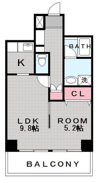 ＪＲ日豊本線 宮崎駅 徒歩8分 6階建 築19年(1LDK/2階)の間取り写真